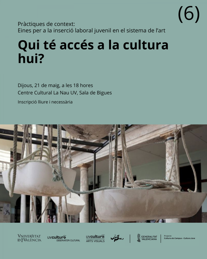 PR&Agrave;CTIQUES DE CONTEXT. Eines per a la inserci&oacute; laboral jove en el sistema de l'art / SESSI&Oacute; 6. Qui t&eacute; acc&eacute;s a la cultura hui?