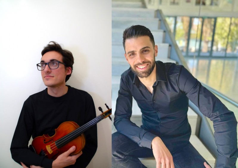 Miguel Rodr&iacute;guez, viol&iacute; i Jos&eacute; Romero Mazarrota, piano